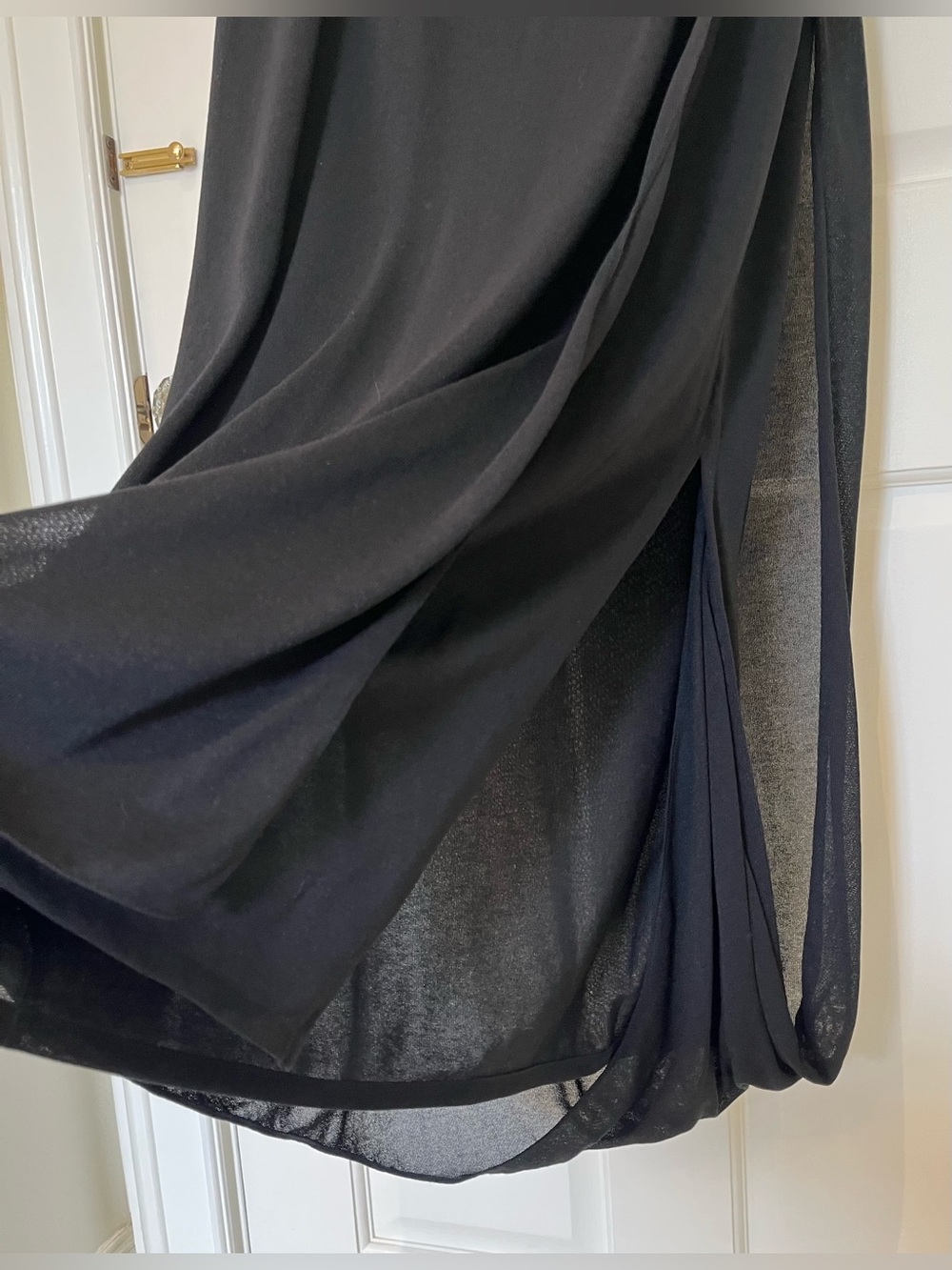 Misura by Jeoffer Caoc black maxi-length layered jersey cocoon skirt. Sz 8